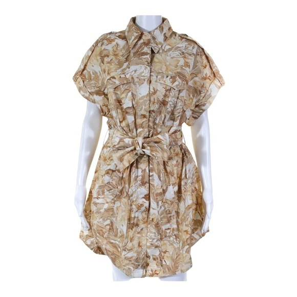 NWT SIGNIFICANT OTHER Lenny Dress Biscuit Tapestry Floral Tie Waist US 8 - Picture 8 of 11